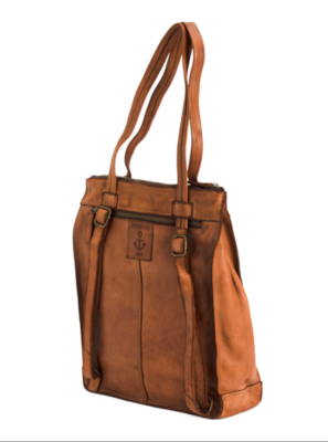 NWT HARBOUR 2ND LARGE LEATHER CONVERTIBLE BACKPACK TOTE COGNAC