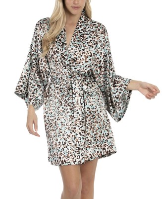 Midnight Bakery Womens Carmelita Animal Matte Satin Wrapper-X-Small