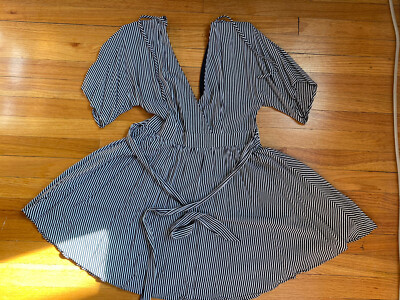 Akira Stripe Summer Dress Size M Black And White | eBay