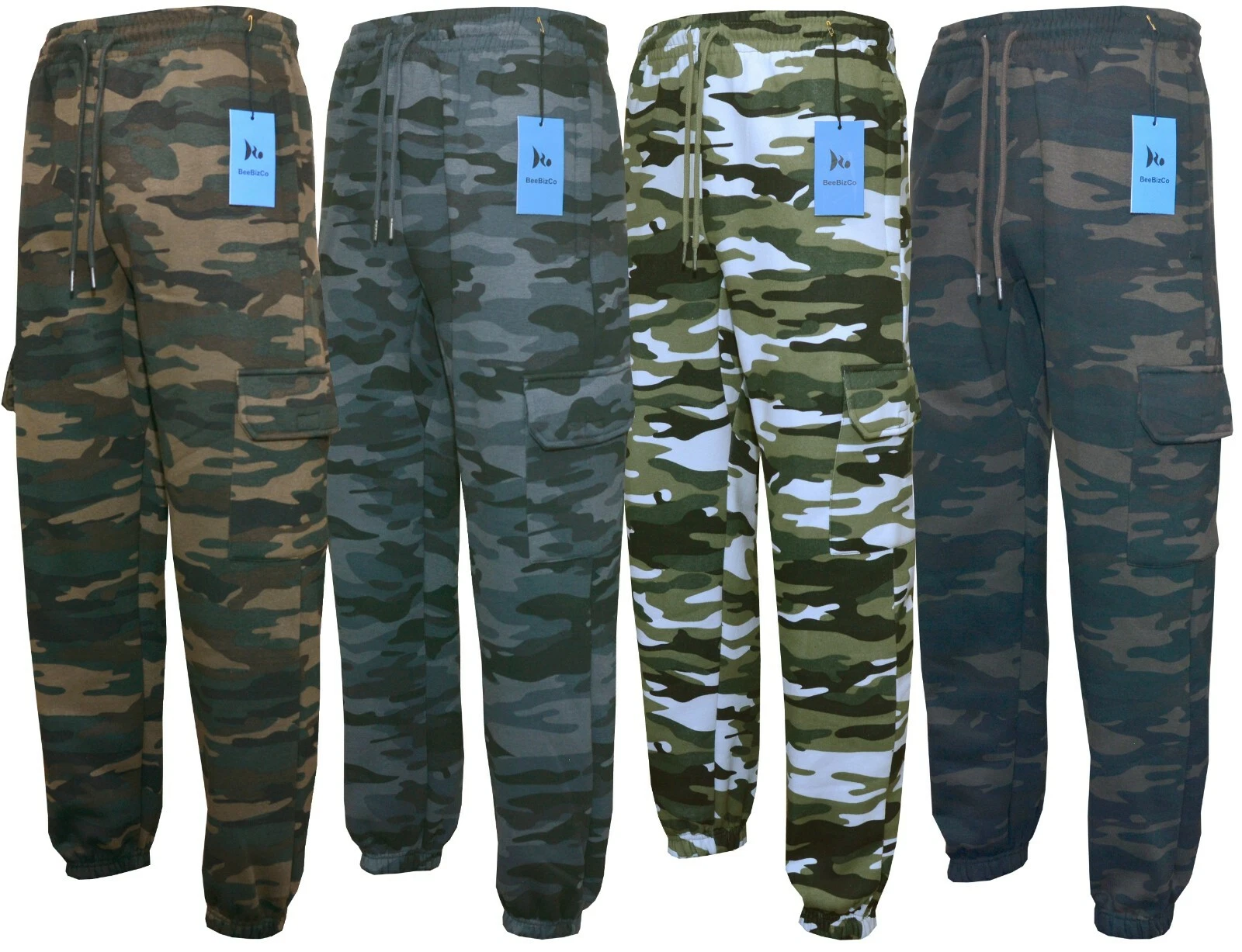 Mens Cargo Combat Joggers Camouflage Bottoms with Zip Pockets M-3XL by Beebizco
Opens in a new windo