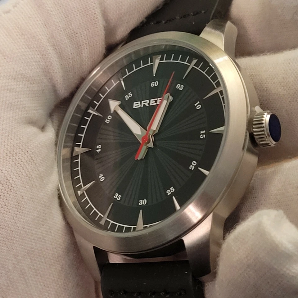 Reloj Breed Renegade Correa Cuero - Hermosa Esfera Negra - Nuevo - Movimiento Japonés Foto 3 de 4