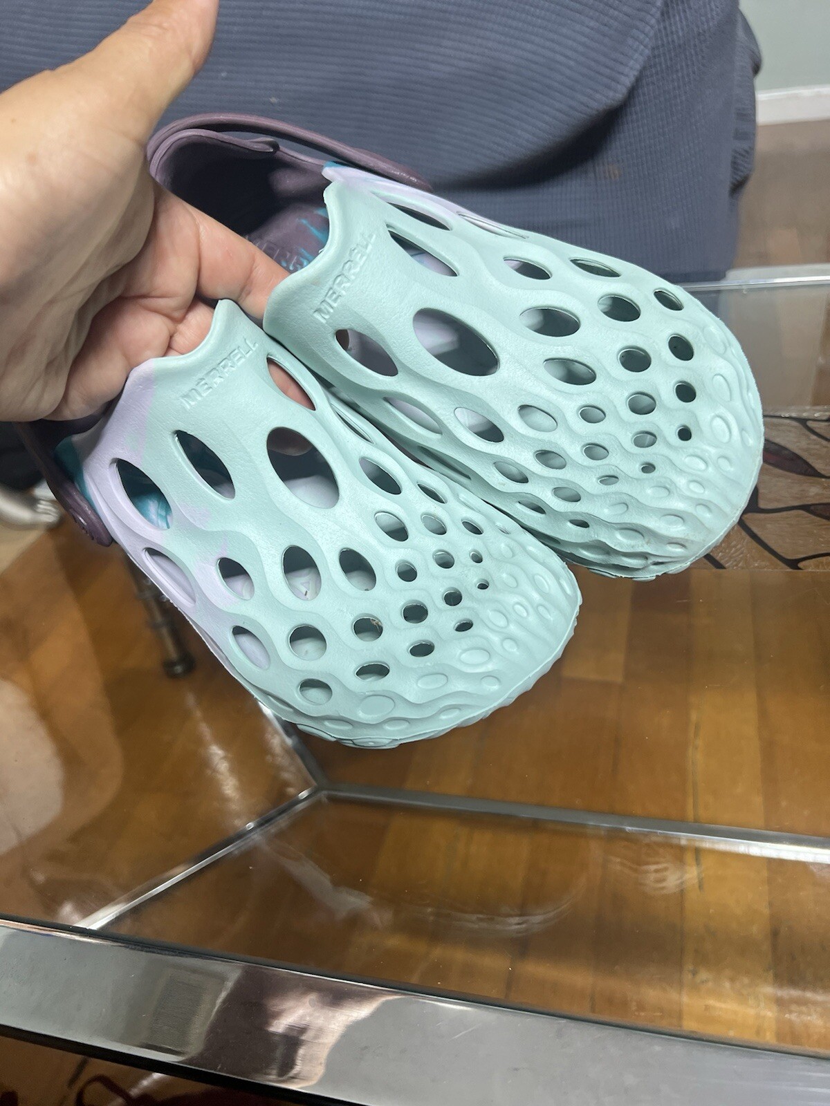 Merrell Hydro Moc scarpa acqua turchese viola sandali zoccoli donna taglia 9