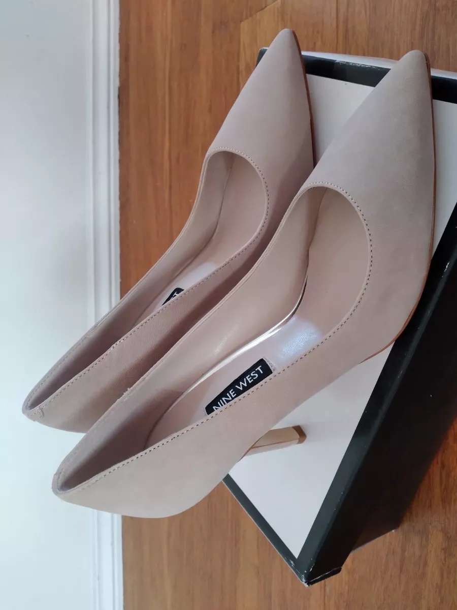 Nine West Martina light natural nubuck leather pointy pump AU 7.5