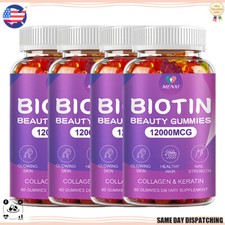 Collagen Biotin Gummies for Hair,Skin,Nails,Premium Collagen Vitamin Supplement