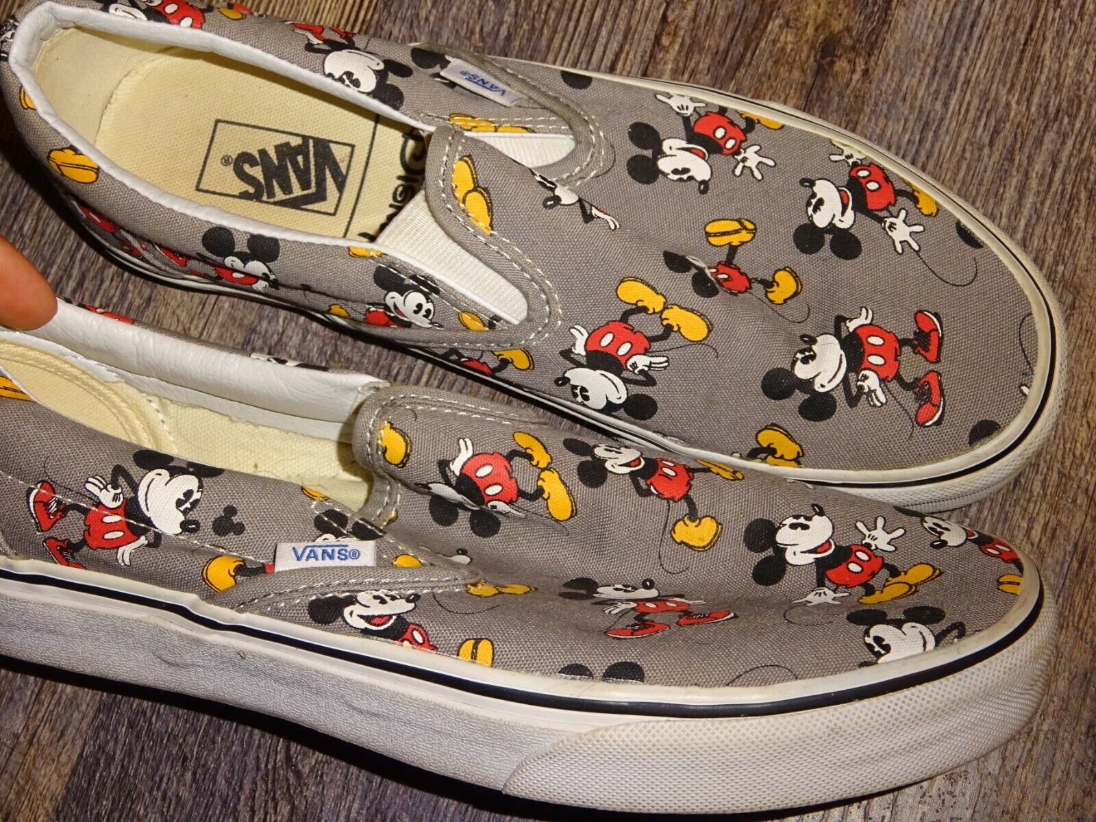 shoes VANS Disney Mickey Mouse slip on gray men 7.5 / 9 | eBay