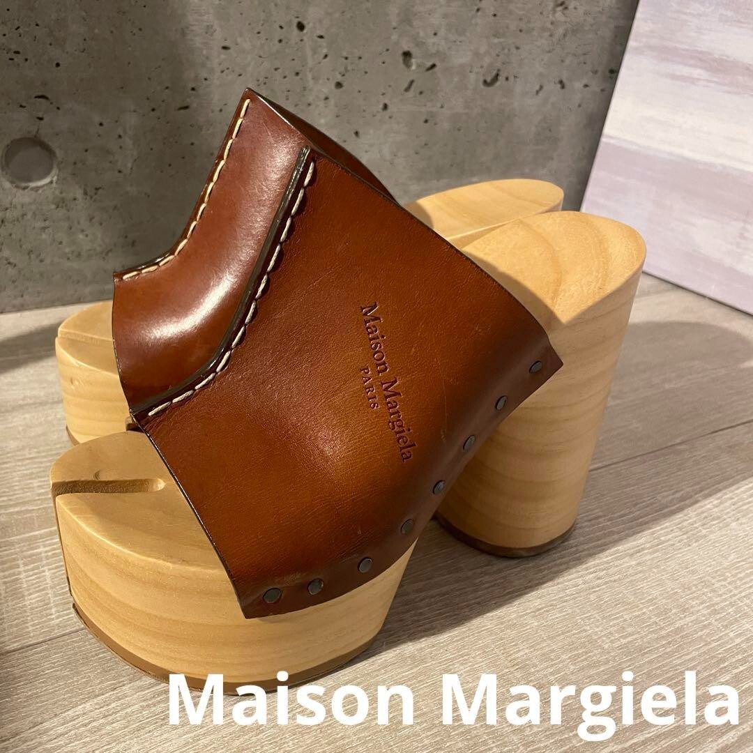 【関税&送料込】Maison Margiela Sandalo Tabi Maison Margiela Tabi Leather Tabi wooden clog sandal EU size