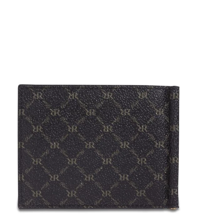 Cartera Rioni Signature negra con clip para dinero plegable para hombre STB-W080 Foto 4 de 4