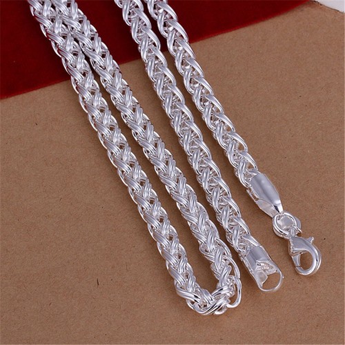 925 Promotions Silver Fashion Women men 6MM solid chain Necklace jewelry N083 - Picture 2 of 4