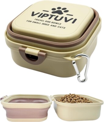 Pet Travel Bowl Portable Folding Cat Dog Food Water Collapsible Bowl BPA Free