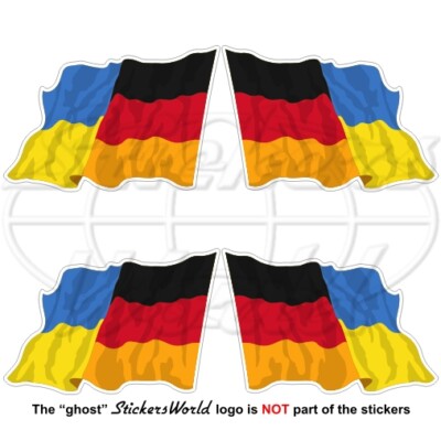 4 Autocollants "ALLEMAGNE" Vinyle Brillant - Diamètre 50 Mm Pour Casque, Voiture, Moto