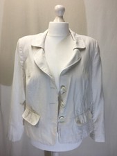 Women's, White, Light, Short Jacket. Full Lining. Button Fastening. Uk 18. Ewm.