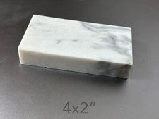 4"x2"x " Undrilled Solid Italian Carrara White Marble Block Base Tile Trophy