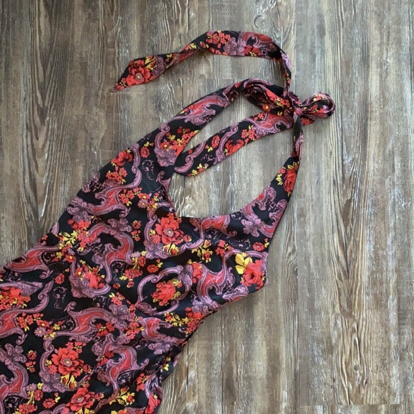 modcloth halter dress modcloth Floral Halter Neck Slit Dress