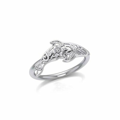 Orca Whale Filigree Ring 925 Sterling Silver Fine Animal Totem Ocean Sea Jewelry