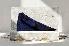 Taschentuch Hochzeitskost&uuml;m, Tasche Jacke Seide blau D.Gray