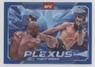 2025 Topps Chrome UFC Plexus Blue Refractor 144/150 Khamzat Chimaev #PLX-9 yl0