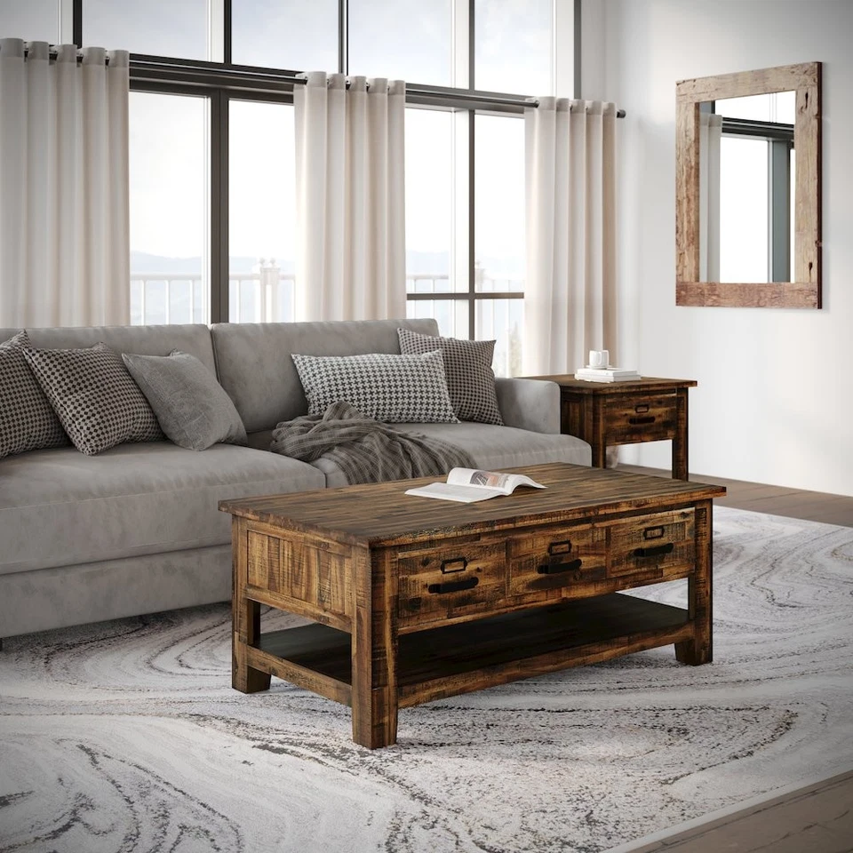 Cannon Valley Distressed Industrial End Table - Image 3 of 4