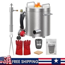 6KG Propane Melting Furnaces Kit with Crucible  Tongs Metal Metal Copper 2372 F