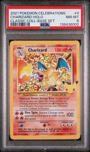 2021 Pokemon Celebrations Charizard 4/102 PSA 8