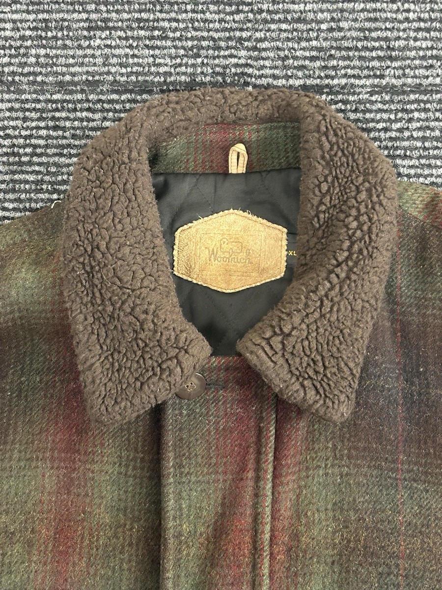 Vintage Woolrich Jacket Men XL Wool Hunting Overcoat Lined Made In