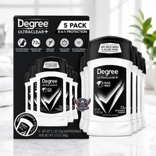 Degree UltraClear Black White Antiperspirant Deodorant Stick 72H 5 Pack 2.7oz
