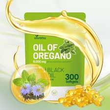 Oil of Oregano  Black Seed Oil Softgels with Carvacrol  Thymoquinone, Non-GMO