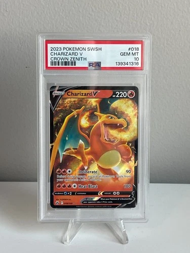 Charizard V PSA 10 2023 Pokemon Sword & Shield Crown Zenith 018/159