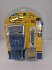 Sakar Digital Camera AC/DC Rapid Charger w 4 Rechargeable Batteries CH-3900N NOS