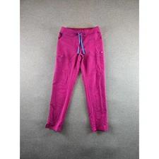 Figs Yola Skinny Scrub Pants Womens Small Raspberry Sorbet Drawstrings Medical