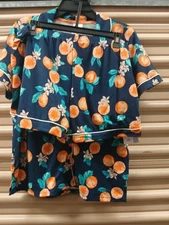 Joyspun Shorty Pajama Set Women's Size Medium NWT Navy Print