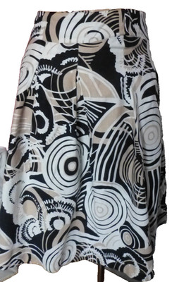 Adler Damen Rock Gr. 38 Schwarz-Beige-Weiß  ( 55% Leinen,mit Futter )