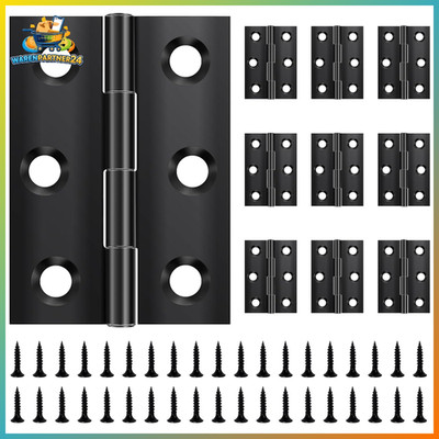 10 Stück Klappbare Scharniere 44mm, Schwarz Edelstahl, inkl. Schrauben