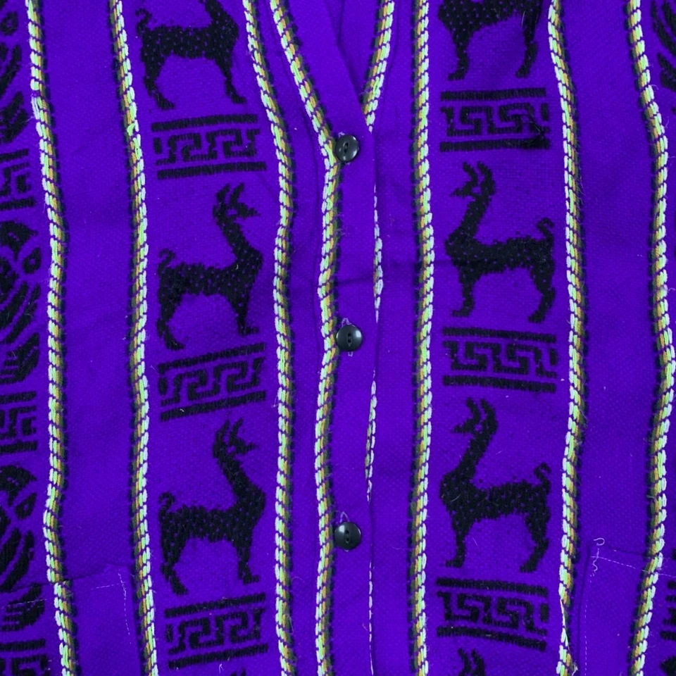 Chaleco Suéter Vintage Abstracto Estampado Lana Chaleco Mujer L Foto 3 de 4