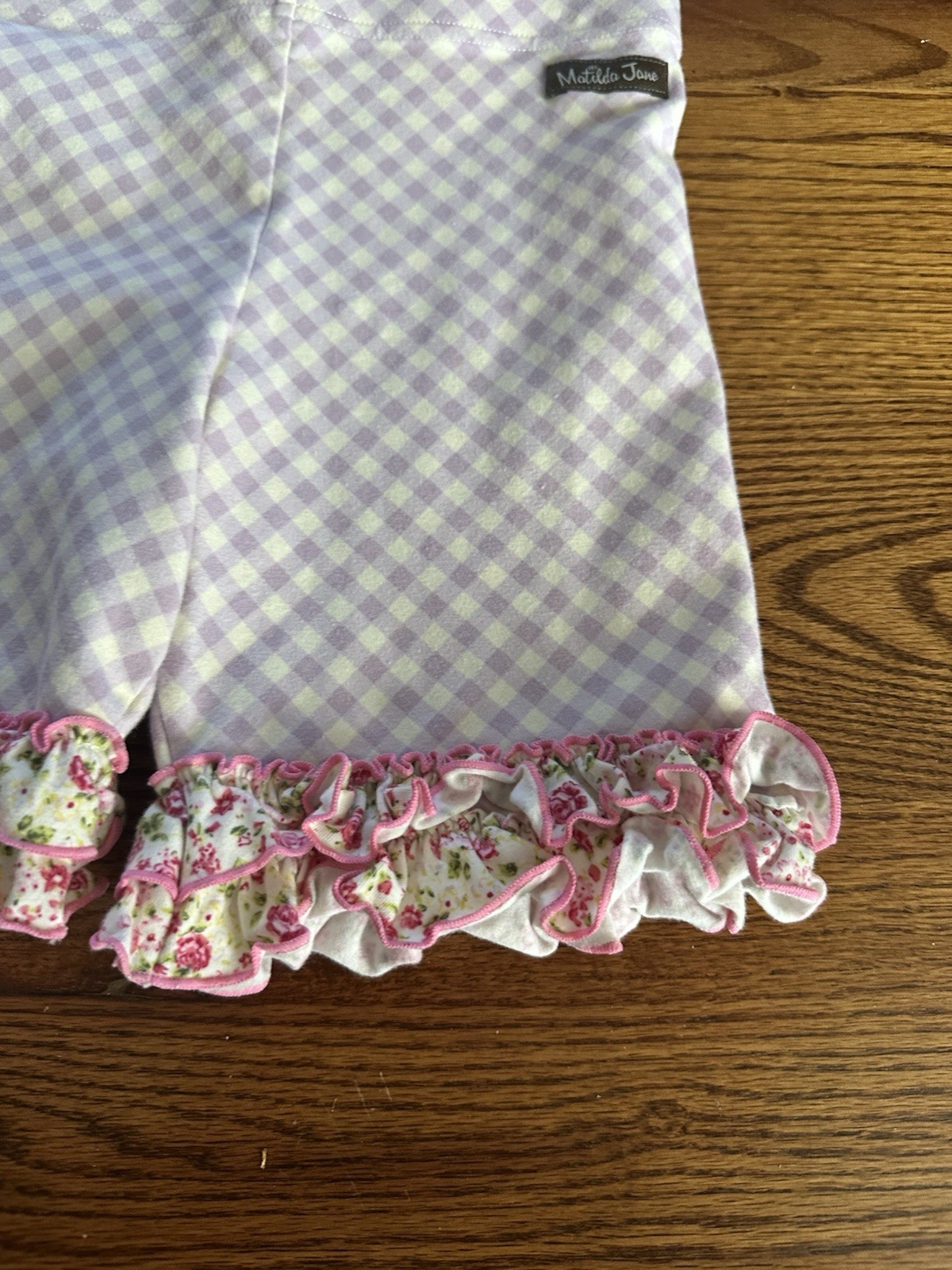 Matilda Jane girls 10 Enhanted Garden Maddie Gingham shorts