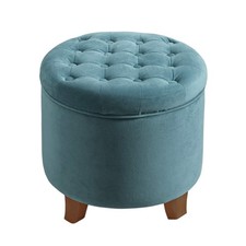 Home Decor  Upholstered Round Velvet Tufted Foot Rest Ottoman  Ottoman with St