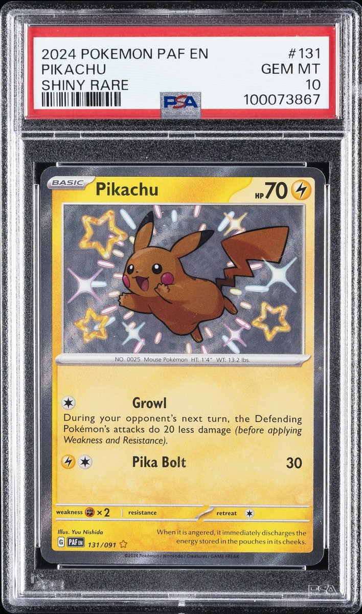 pokemon paf card list 2024 POKEMON PAF EN-PALDEAN FATES SHINY RARE #131 PIKACHU PSA 10