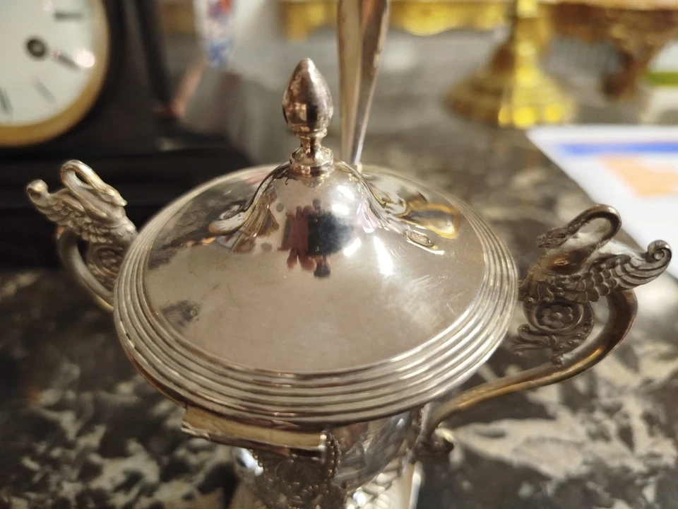 Moutardier Empire ARGENT MASSIF poinçon vieillard Argenterie Ancien 29MAG 17/10 - Photo 2/4