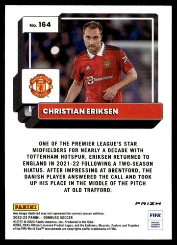 2022 Donruss Optic Christian Eriksen Manchester United #164 - Picture 2 of 2