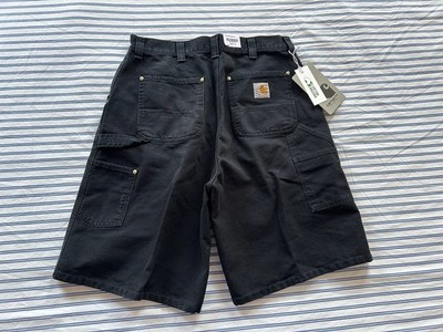 Carhartt WIP Single Knee Short Relaxed Fit in Black Canvas - Men's Size 31