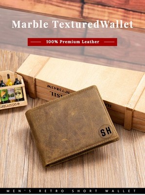 Marble Leather Wallet   | Slim Bifold   | RFID-Schutz   | Gravur optional  
