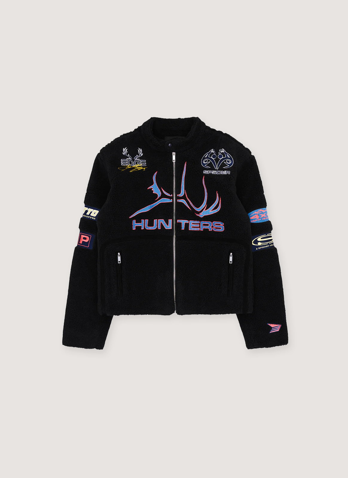 Sp5der Worldwide Sherpa Hunter Moto Jacket Black