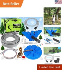 75FT Zip Line Kit for Kids  Adults - Safe Swing Seat  Steel Trolley Included