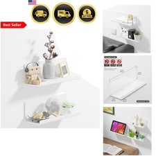 Scaffali Galleggianti da Parete Acrilico Set 2 Bianco Moderno Adesivo Wall Organizer