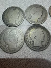 6 Different Circulated U.S. 90% Silver Barber Half Dollars Ungraded You Decide