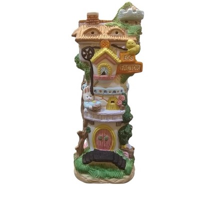 Pacific Rim Hi-Town Village Egg Factory 8'' UL Porcelain Lighted 1990s Item 66561