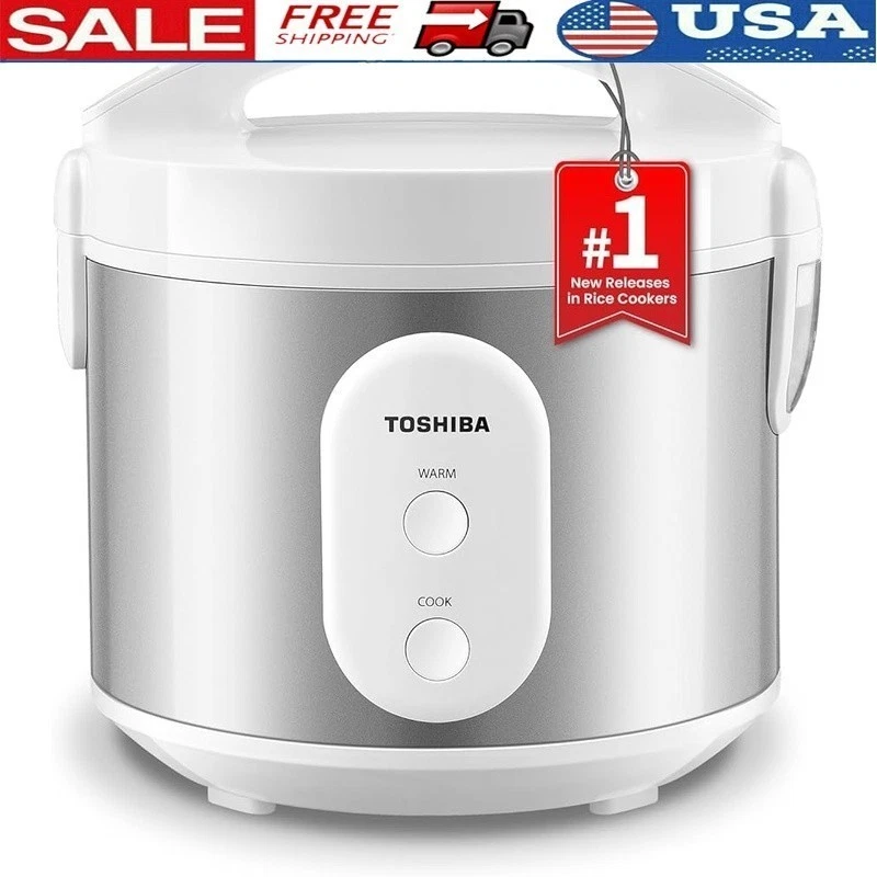 Family Size Rice Cooker 5.5 Cups One Button Control Easy Clean Steamer Basket US