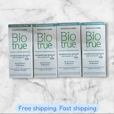 Biotrue Hydration Boost Rehydrating Contact Lens Drops TOTAL 4 BOTTLES NEW 10/26