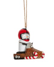 Ganz Smores Snowmobile Snowman Plastic Holiday Christmas Ornament Multi Color
