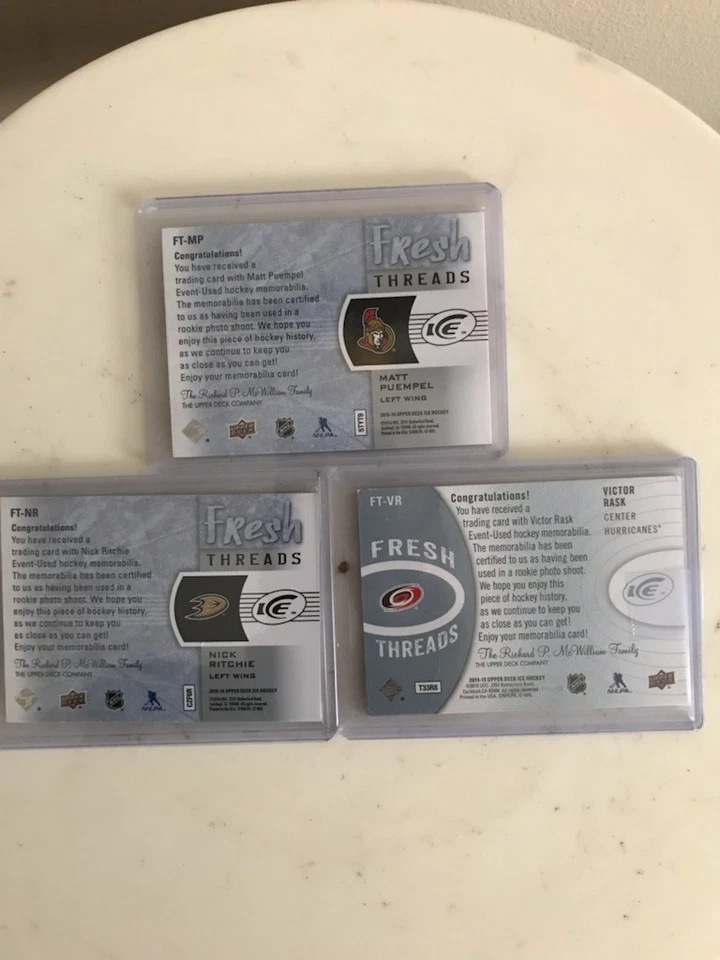 RASK/PUEMPEL/RITCHIE FRESH THREADS ROOKIE JERSEYS - Image 2 of 2