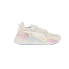 PUMA RsX Embroidered Lace Up  Youth Girls Beige, Off White Sneakers Casual Shoes